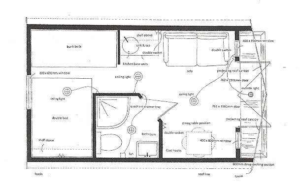 Glamping pod floor plan